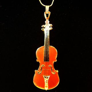 stradivarius violin replica jewelry necklace 24k plated 