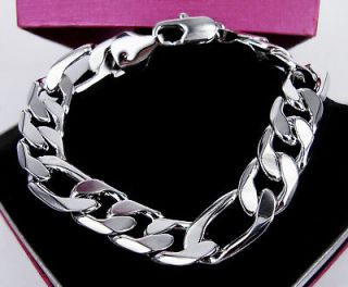 Awesome 22K White Gold GP 8 Bracelet 10mm Width Great Gift Good 