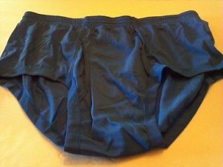 Vtg Blue NYLON Classic Fly Front Briefs L Large New Old Stock Made in 