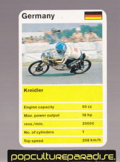 kriedler 50cc racing motorcycle 1970 s top trumps card from