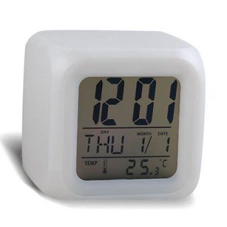 color change led lcd digital alarm thermometer clock from