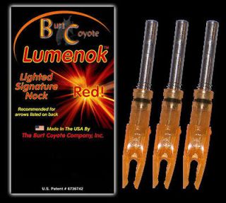 Burt Coyote Lumenok Lighted Nock Signature Red 3 Pack SL3 #00033