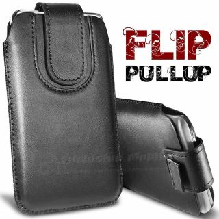   SOFT LEATHER FLIP PULL UP POUCH CASE COVER FITS VARIOUS MOBILE PHONES