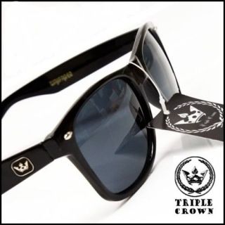 TRIPLE CROWN Wayfarer Sunglasses   BLACK (Also Avail In Tort Shell 