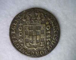 portugal 400 reis 1810 very fine silver holed coin time