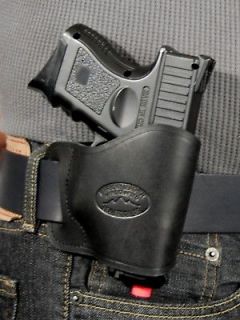 Barsony Black Leather Yaqui Concealment Gun Holster for Beretta Nano 