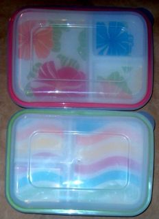 Section Divided Lunch Tray & Lid Cover Melamine Assorted Bright 