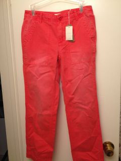 NTW JCrew 2012 Bohemian Red Garment Dyed Camp Favorite Fit Pants MSRP 