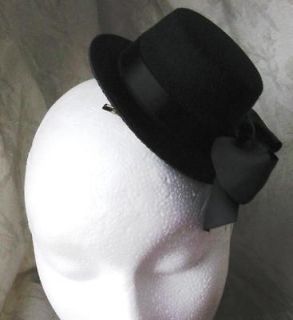 black mini top hat fascinator millinery burlesque wedding hen party 