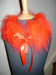 Red Lion Animal Mane Shrug Stole Wrap Faux Fur Fancy Dress Handmade 