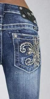 miss me jeans bronze shimmer fleur denim boot cut jp5465b3