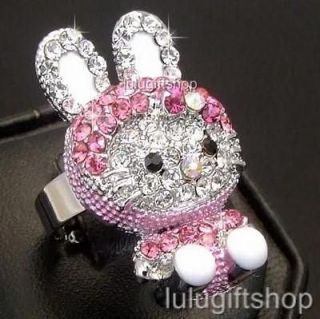   GOLD PLATED HELLOKITTY CAT RING USE SWAROVSKI CRYSTAL FREE SIZE CUTE