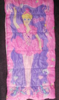 mattel ballet barbie pink sleeping bag comforter for girls time