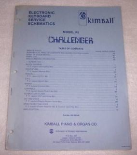 kimball organ model p5 challenger service manual from canada time