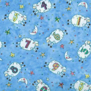 blue counting sheep numbers patrick lose timeless fabric fat quarter