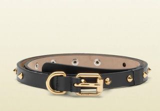 GUCCI STUDDED BELT BLACK 100% AUTHENTIC NEW 