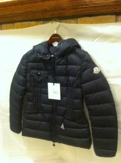 Moncler Japura Down Coat Jacket Sz 1 Matte Black Small S IT 42 NEW