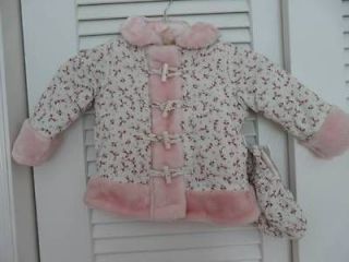 Penelope Mack Girls Coat and Hat Pink Floral NWT 24 Months 18 Months