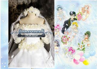 Sailor Moon Wedding Dress Cosplay costume Lolita White Evening Party 