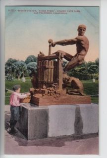 San Francisco Cali​fornia CA Postcard 1907 1915 Bronze Statue Cider 