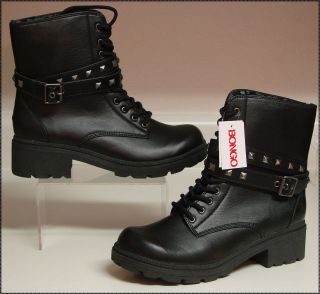 women black military biker style boots
