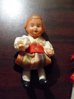 vintage miniature jointed plastic girl doll 3 tall 