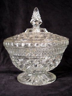 Newly listed WEXFORD LIDDED COMPOTE DIAMOND PATTERN ANCHOR HOCKING