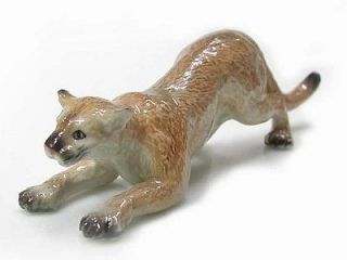   porcelain miniature cougar crouching mountain lion 