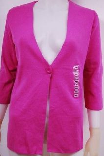 New Spring + Mercer Womens 3/4 Sleeve Button Front Cardigan Sweater In 