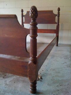 antique french bed frame w 4 pinecone finials single time