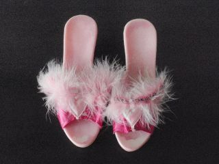   Dress Up Halloween Costume Shoes Girl Pink Hearts Marabou Heels Mules