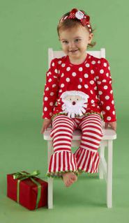 Mud Pie Christmas Holiday Santa Tunic And Legging Set 0 6M, 9 12M, 12 