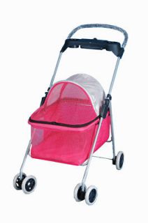pink posh pet stroller dogs cats w cup holder returns