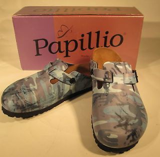 PAPILLIO by Birkenstock Shoes Graffitti Camo Blue BOSTON Size 5 36 Med 