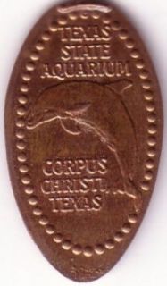 Dolphin Texas State Aquarium Corpus Christi Souvenir Pressed Penny