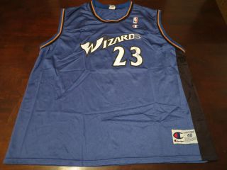   Champion Michael Jordan Washington Wizards NBA Blue Jersey Sz 52 XXL