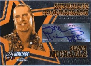WWE Shawn Michaels 2006 Topps Heritage Chrome Chromagraph Autograph 