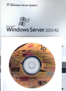 Microsoft Windows 2003 Server R2 Standard Ed 1 4 CPU 5 CAL 2CDs, Man 