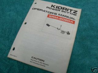 kioritz power scythe srm 202da operator s manual time left