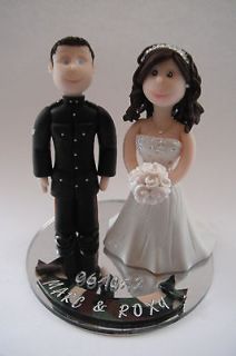   OOAK Handmade Wedding Cake Toppers Bride And Groom, military