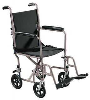 Drive Medical Steel Transport Chair with Footrests 19 Seat