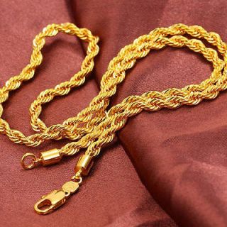 Newly listed 18K Yellow Gold Filled Mens Rope Necklace Knot 23.6 