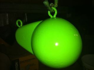 two 8lb downrigger weight lime green powder coated time left