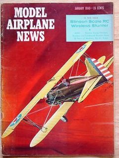 Jan 1960 MODEL AIRPLANE NEWS RC Magazine Stinson 5; Bamboozle; Gyro 
