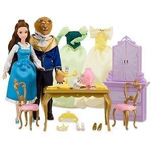   Beauty and the Beast Deluxe Dining & Tea Set Princess Belle 2 DOLLS