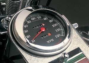 chrome mirage speedometer visor for harley flhr softail time left