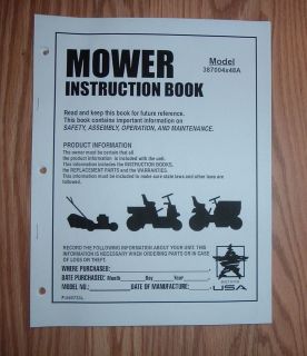 MURRAY 387004X48A LAWN TRACTOR OWNERS MANUAL W/ ILLUSTRATED PARTS 