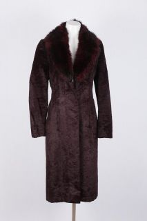 miu miu burgundy fur collar coat sz 42