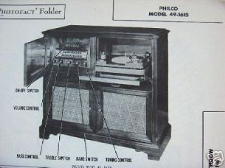 philco 49 1615 phonograph radio photofact  5