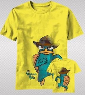 NEW Phineas And Ferb Agent P Platypus Run Vintage Faded Look TV T 